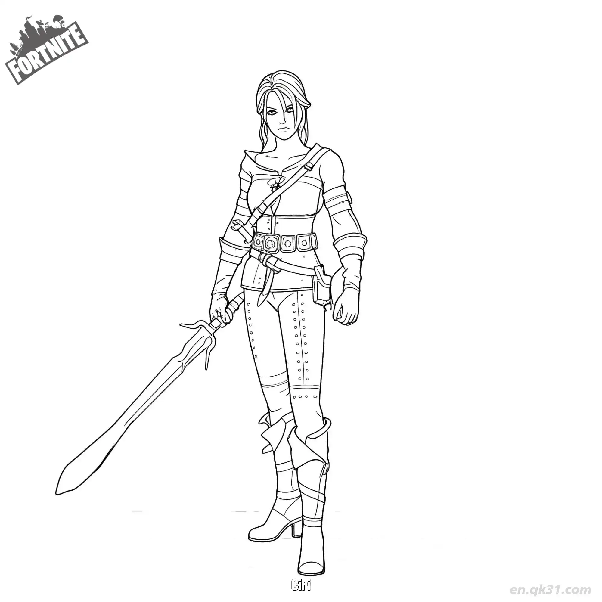 免费 希里 02简笔画 素描 涂鸦 - 免费可打印堡垒之夜 下载PDF 简笔画涂色页